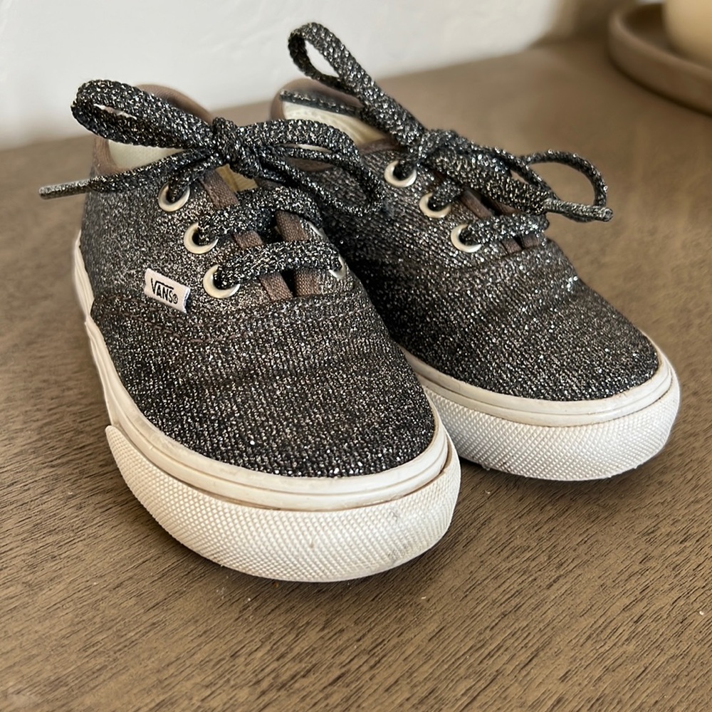 Silver Glitter Toddler Vans
